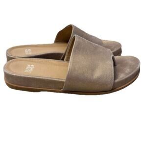 Eileen Fisher Leather Duet Slide Platinum, Size 8
